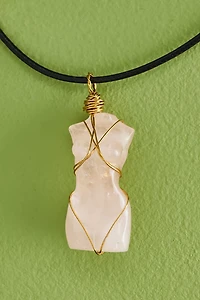 Empower Your Style - Rose Quartz Torso Necklace Available Now