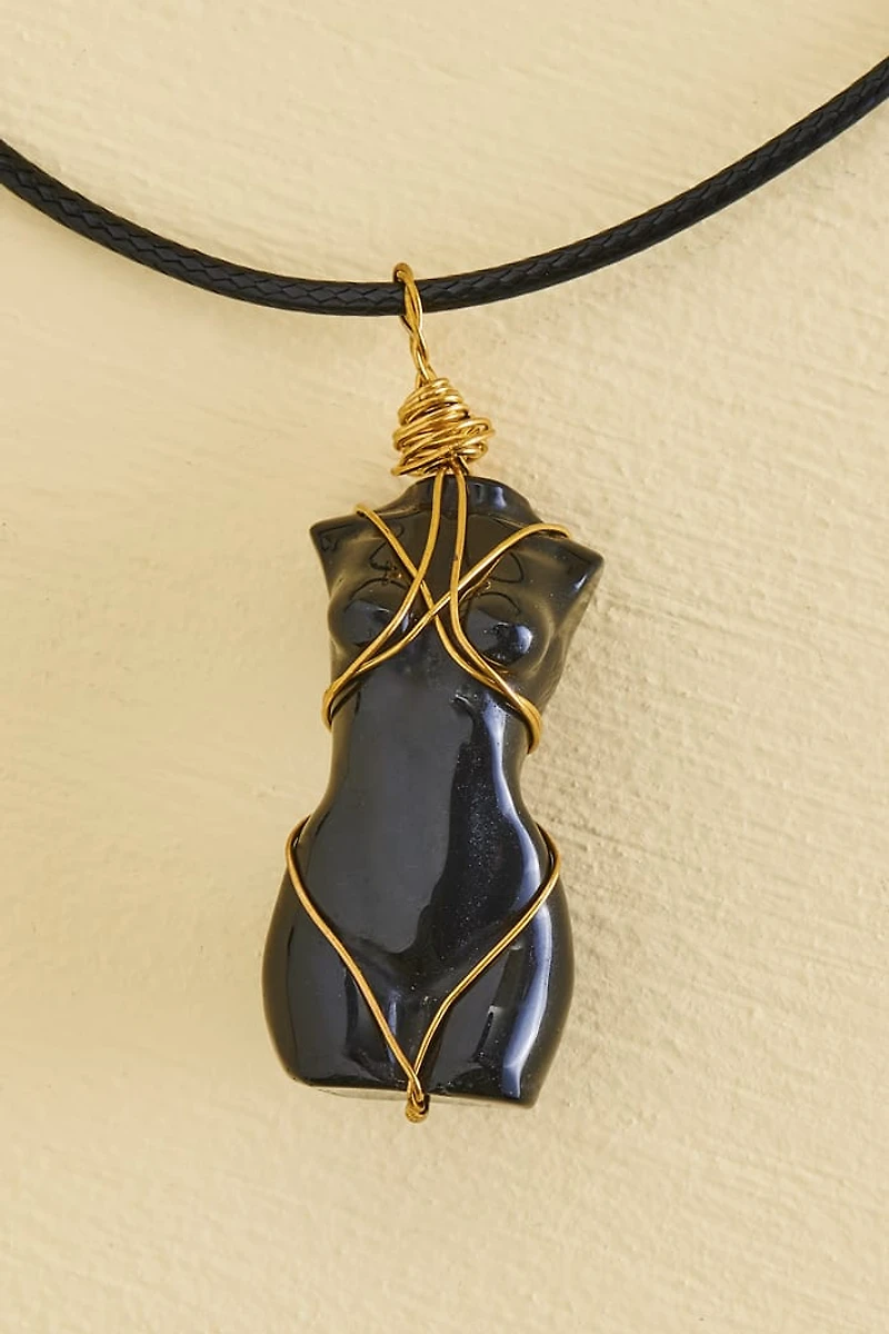 Buy Black Obsidian Torso Figurine Necklace Online at Earthbound Trading