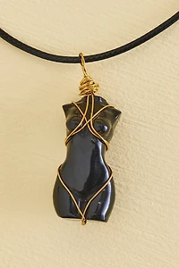 Buy Black Obsidian Torso Figurine Necklace Online at Earthbound Trading