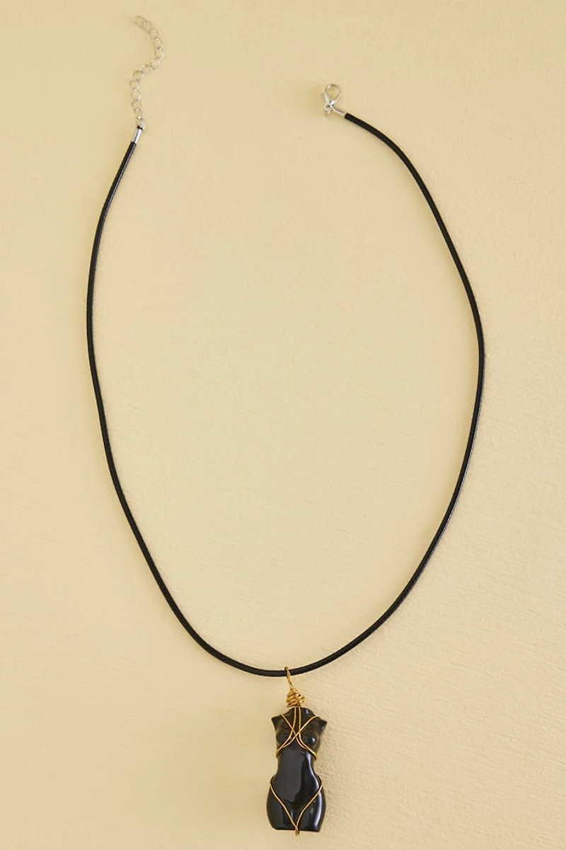 Buy Black Obsidian Torso Figurine Necklace Online at Earthbound Trading