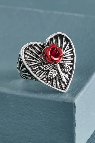 Deco Red Rose Ring