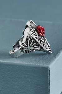 Buy Deco Red Rose Ring Online at Earthbound Trading