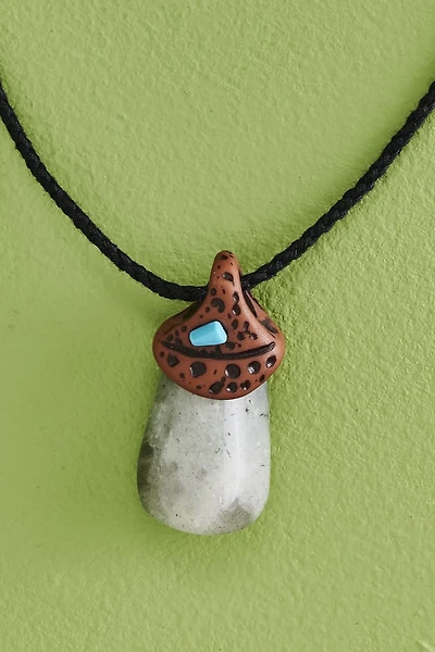 Corded Stone Pendant Necklace