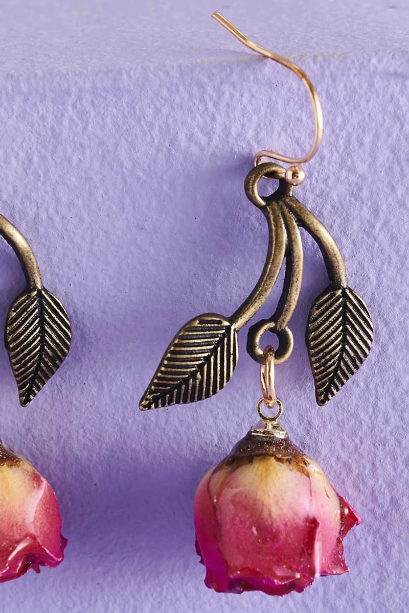 Dried Rose Earrings