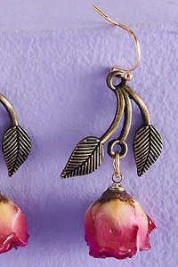 Dried Rose Earrings