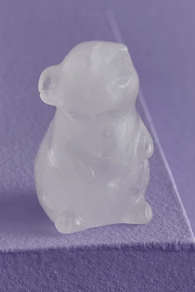 Clear Quartz Mouse Figurine