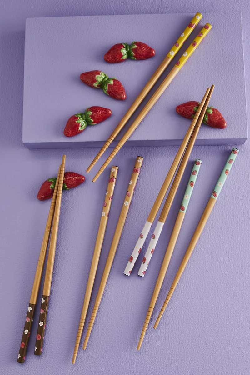 Buy Set of 5 Strawberry Chopsticks w/ Rests Online at Earthbound Trading