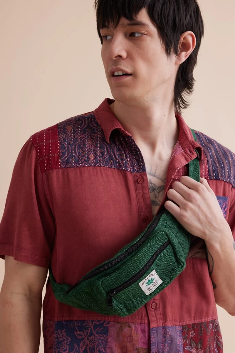 Buy Solid Green Hemp Belt Bag Online at Earthbound Trading