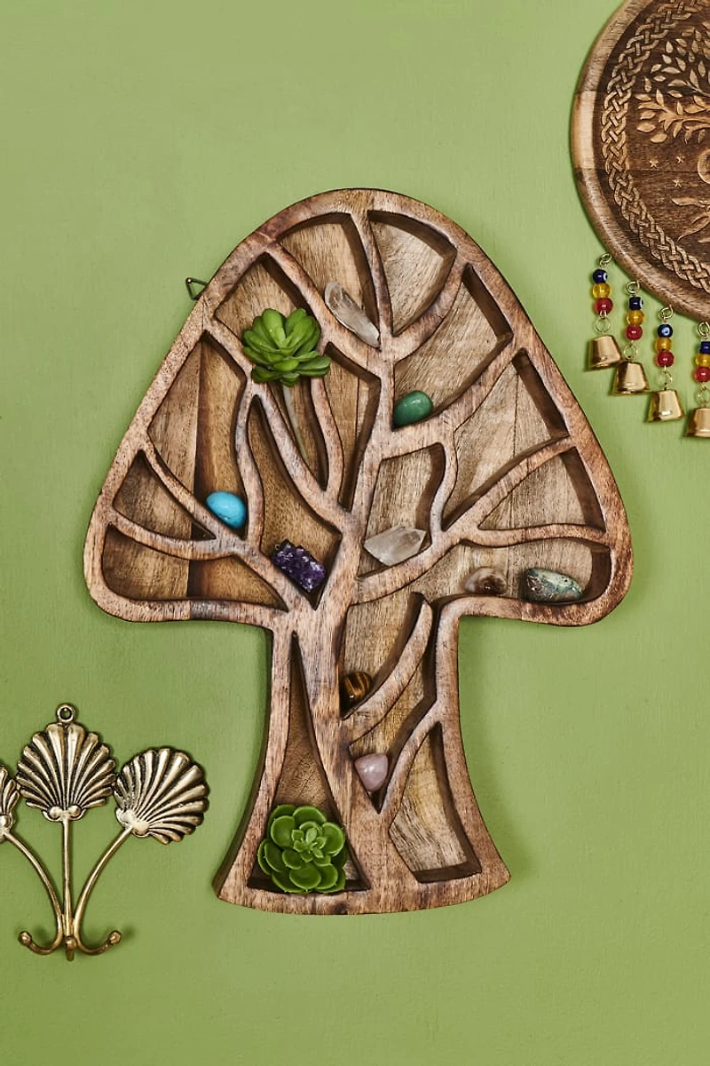 Buy Mushroom Tree Wood Shelf Online at Earthbound Trading