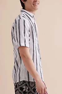 Buy White and Black Striped Camp Shirt Online at Earthbound Trading