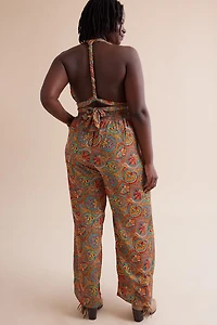 Shop boho Neon Sari Wrap Jumpsuit - Bold, Free-Spirited Style