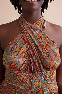 Shop boho Neon Sari Wrap Jumpsuit - Bold, Free-Spirited Style