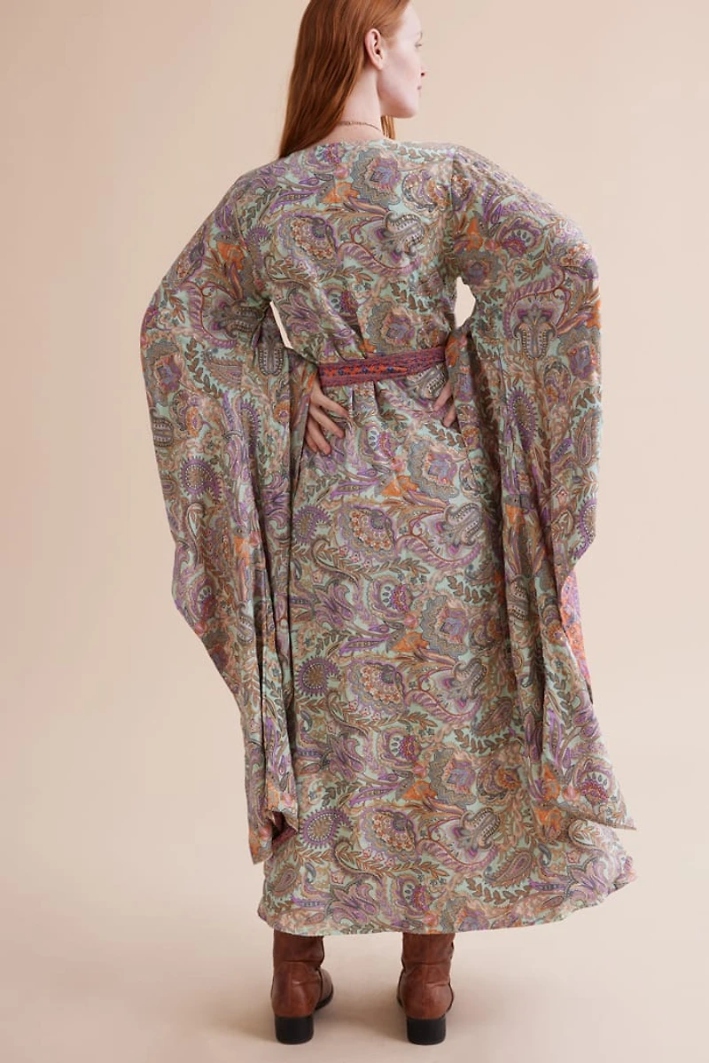 Embrace boho Vibes with the Salmon Goddess Wrap Dress - Shop Now!