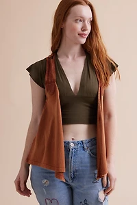 Buy Brown Open Crochet Vest Online at Earthbound Trading
