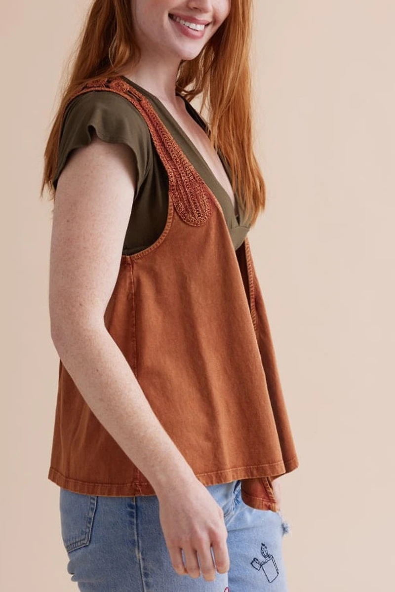 Buy Brown Open Crochet Vest Online at Earthbound Trading