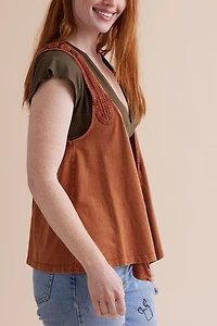 Buy Brown Open Crochet Vest Online at Earthbound Trading