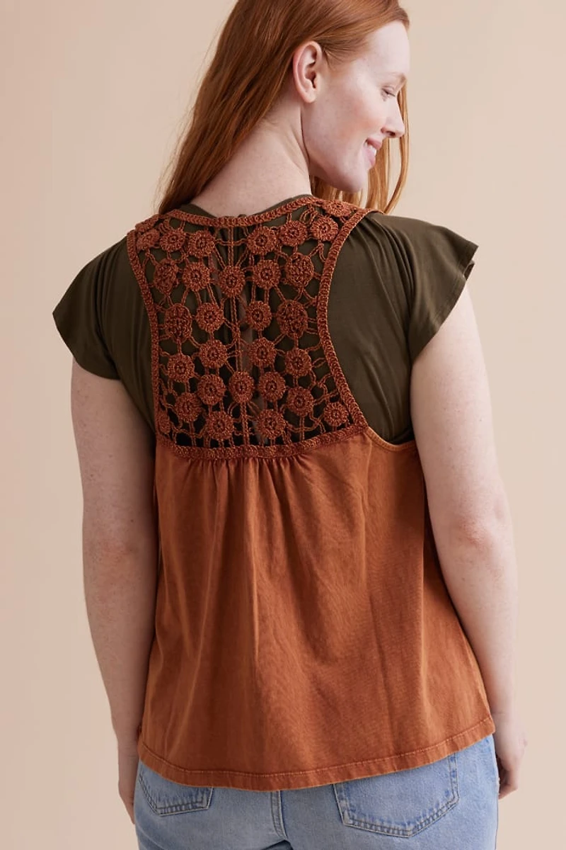 Buy Brown Open Crochet Vest Online at Earthbound Trading