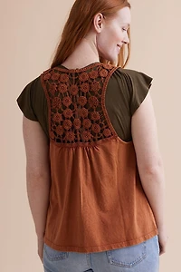 Buy Brown Open Crochet Vest Online at Earthbound Trading