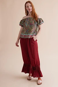 Buy Crimson Crochet Trim Market Pants  Online at Earthbound Trading