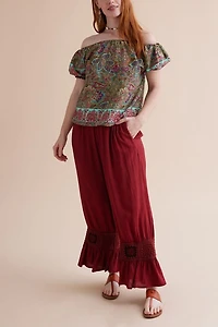 Buy Crimson Crochet Trim Market Pants  Online at Earthbound Trading