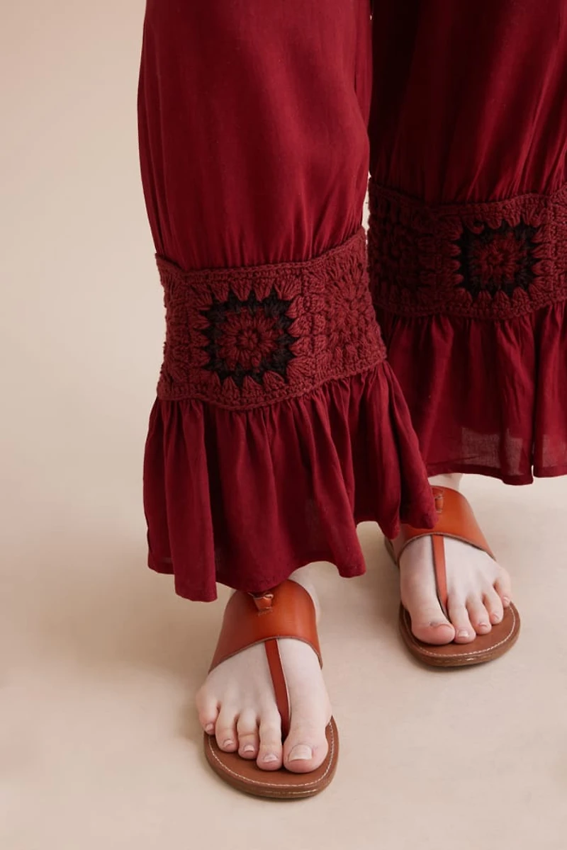 Buy Crimson Crochet Trim Market Pants  Online at Earthbound Trading