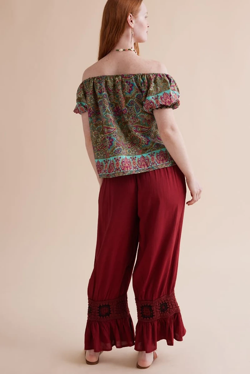 Buy Crimson Crochet Trim Market Pants  Online at Earthbound Trading