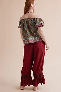 Buy Crimson Crochet Trim Market Pants  Online at Earthbound Trading
