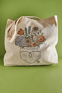 Buy EBX Pocket Flowers Tote Bag Online at Earthbound Trading