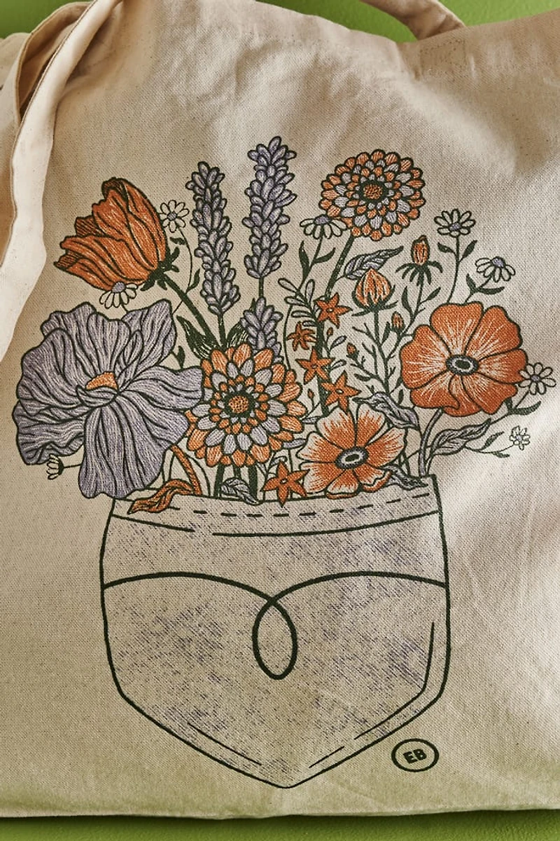 Buy EBX Pocket Flowers Tote Bag Online at Earthbound Trading