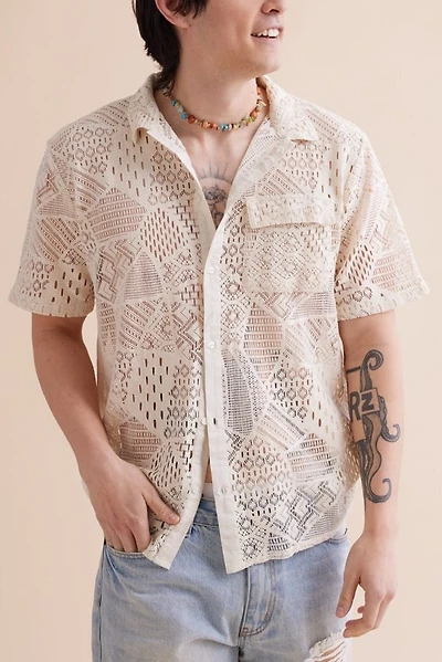 Buy Ivory Sheer Lace Camp Shirt Online at Earthbound Trading