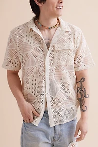 Buy Ivory Sheer Lace Camp Shirt Online at Earthbound Trading