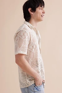 Buy Ivory Sheer Lace Camp Shirt Online at Earthbound Trading