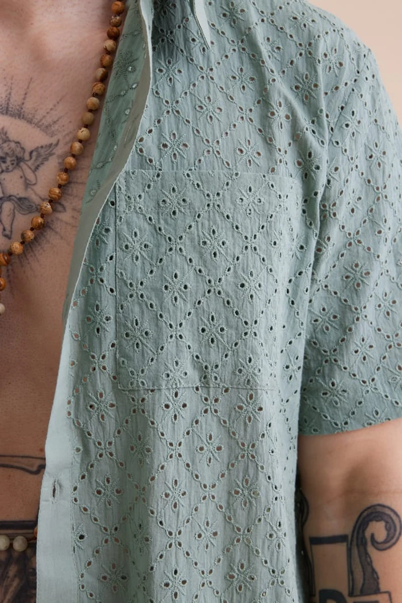 Buy Sage Eyelet Camp Shirt Online at Earthbound Trading