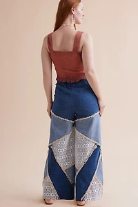 Buy boho Lace Wide Leg Jeans Online at Earthbound Trading
