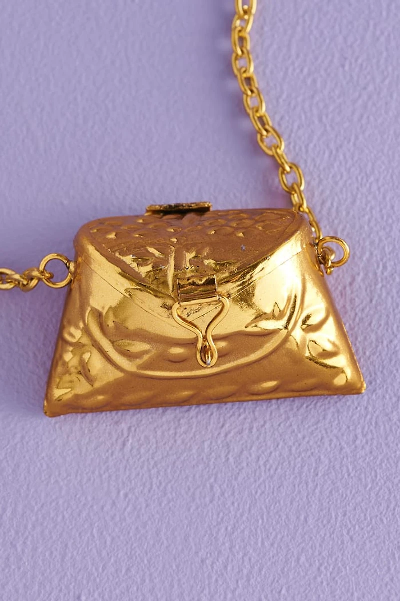 Buy Gold Velvet Mini Purse Festival Necklace Online at Earthbound Trading