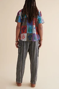 Buy Black and White Striped Cargo Pants Online at Earthbound Trading