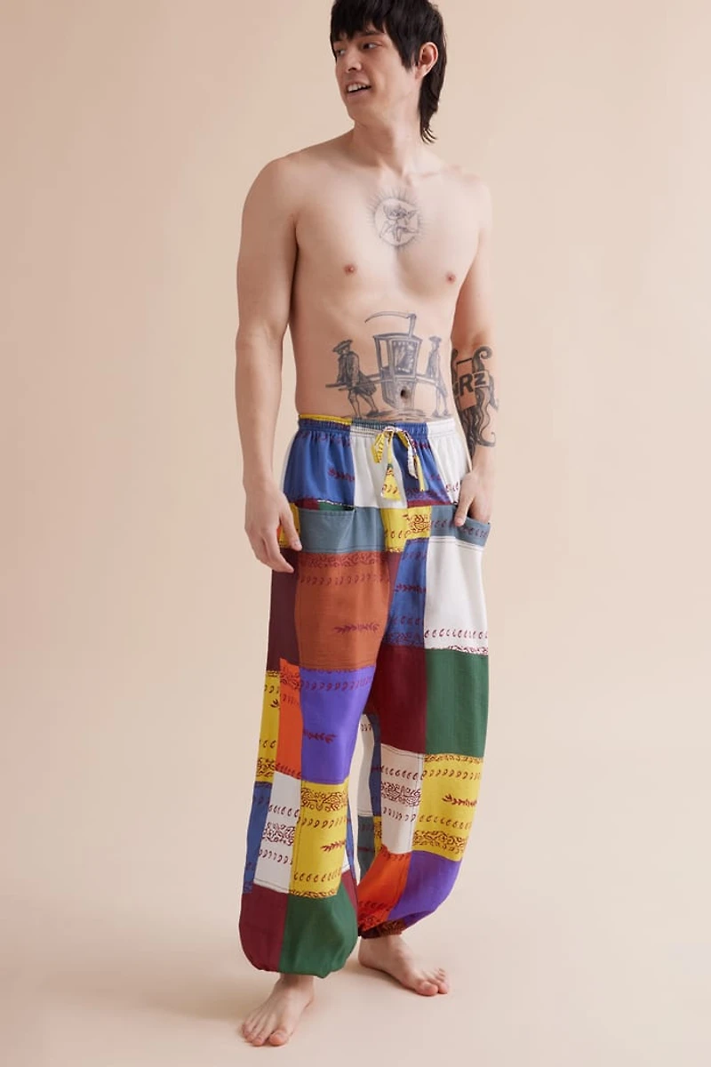 Buy Rainbow Patchwork Print Pants Online at Earthbound Trading