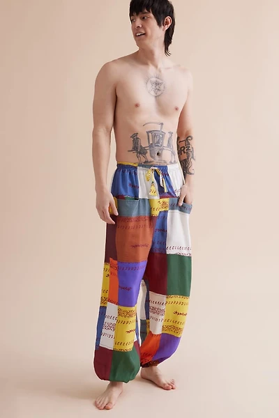 Rainbow Patchwork Print Pants