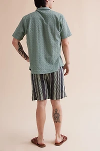 Buy Seafoam Striped Crochet Shorts Online at Earthbound Trading
