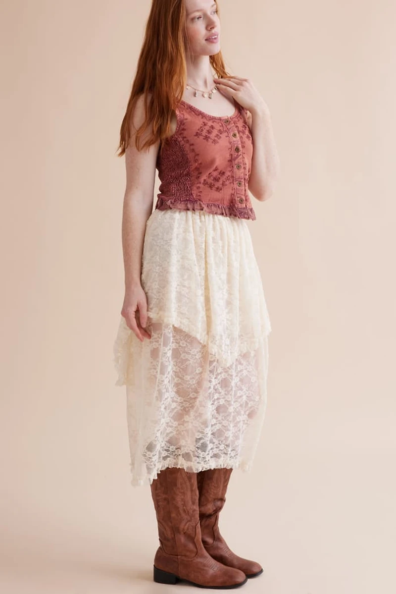 Buy Cream Lace Fairy Skirt Online at Earthbound Trading