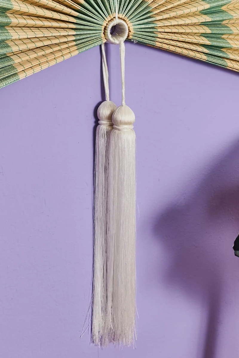 Stay Cool in Style - Shop Blue Striped Bamboo Fan