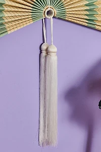 Stay Cool in Style - Shop Blue Striped Bamboo Fan