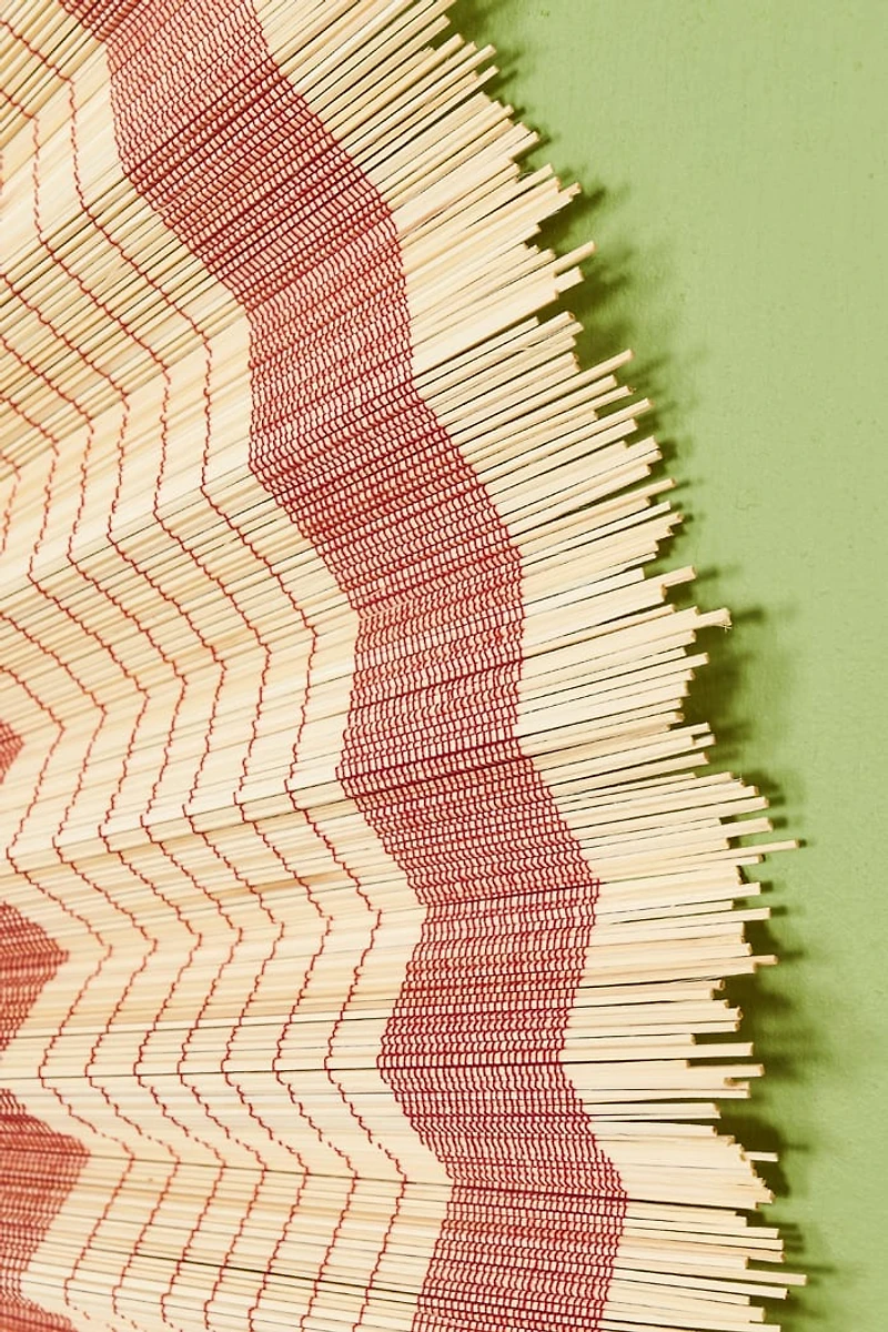 Stay Stylishly Cool - Shop Orange Striped Vietnam Bamboo Fan