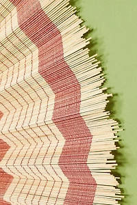 Stay Stylishly Cool - Shop Orange Striped Vietnam Bamboo Fan