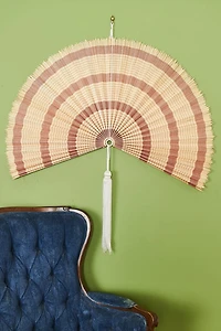 Stay Stylishly Cool - Shop Orange Striped Vietnam Bamboo Fan