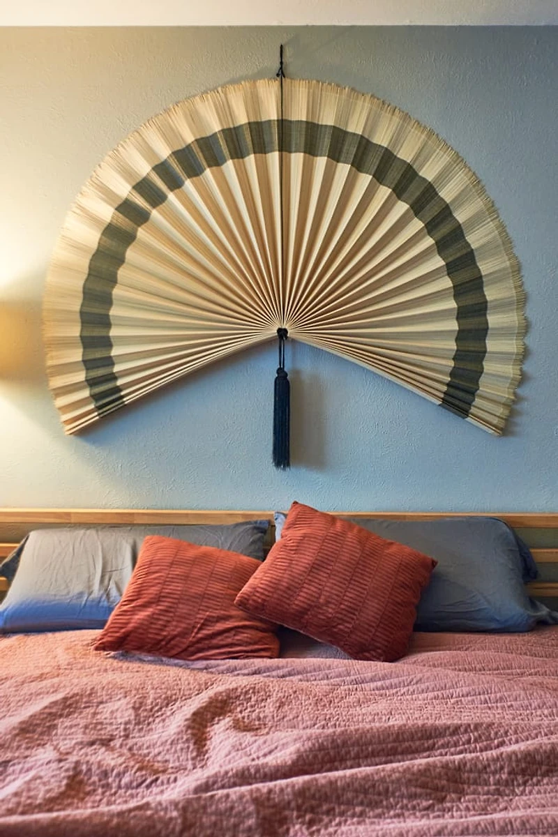 Buy Black Striped Vietnam Bamboo Fan Online at Earthbound Trading