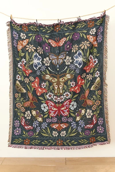 Enchanted Butterfly Woven Throw Blanket