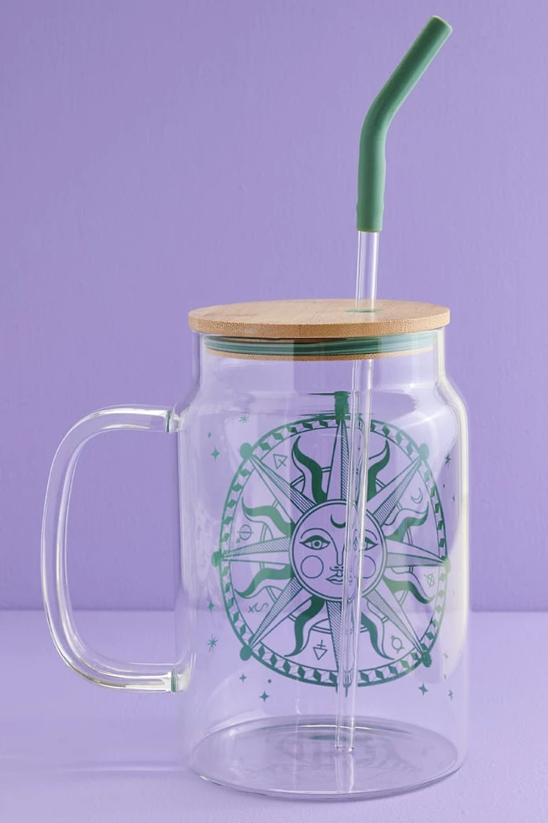 Buy Zodiac Sun Glass Mason Jar Online at Earthbound Trading
