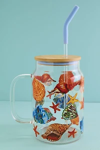 Buy Seashell Coast Glass Mason Jar Online at Earthbound Trading
