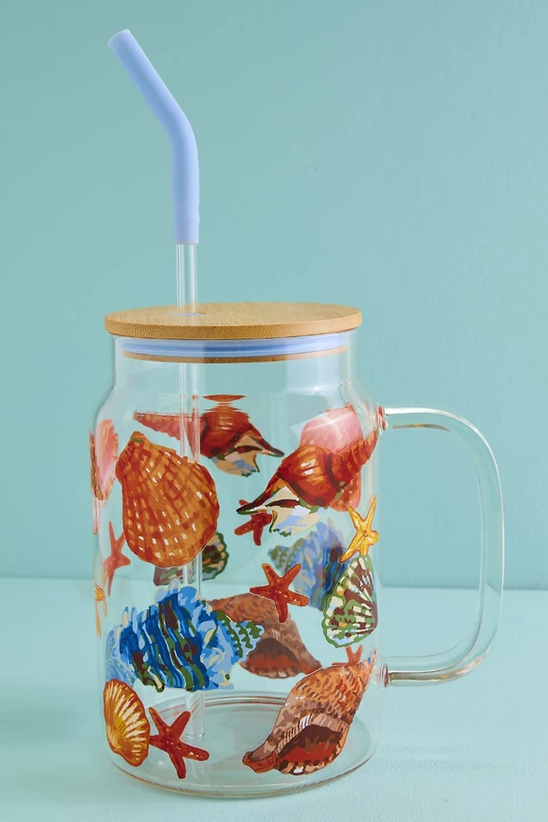 Buy Seashell Coast Glass Mason Jar Online at Earthbound Trading
